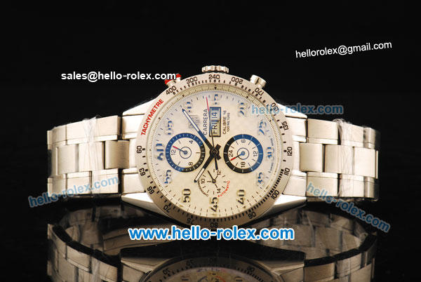 Tag Heuer Carrera Calibre 16 Automatic Movement Full Steel with White Dial - Click Image to Close